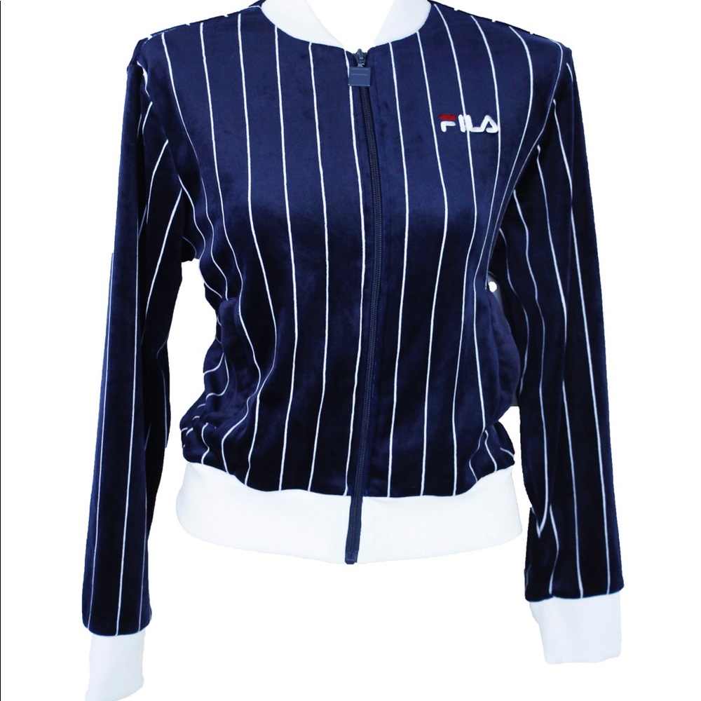 FILA Women's Velour Pinstripe Jacket